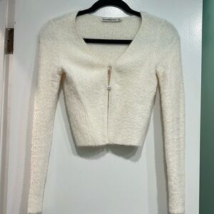 Abercrombie & Fitch Cropped Soft Cream Cardigan